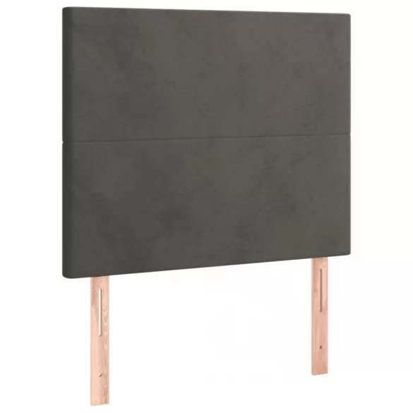 sötétszürke bársony LED-es fejtámla 90x5x118/128 cm