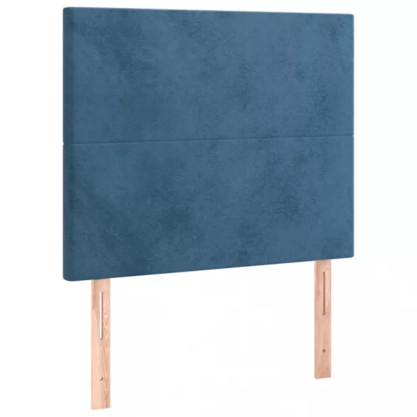 sötétkék bársony LED-es fejtámla 90x5x118/128 cm