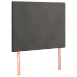 sötétszürke bársony LED-es fejtámla 100x5x118/128 cm