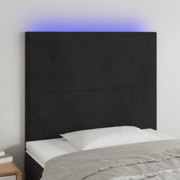 fekete bársony LED-es fejtámla 100x5x118/128 cm