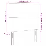 rózsaszín bársony LED-es fejtámla 100x5x118/128 cm
