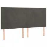 sötétszürke bársony LED-es fejtámla 180x5x118/128 cm
