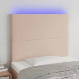 cappuccino műbőr LED-es fejtámla 90x5x118/128 cm