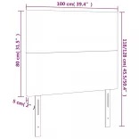 szürke műbőr LED-es fejtámla 100x5x118/128 cm