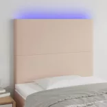 cappuccino műbőr LED-es fejtámla 100x5x118/128 cm