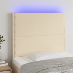 krémszínű szövet LED-es fejtámla 80x5x118/128 cm