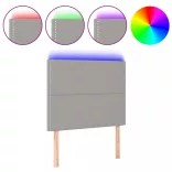 világosszürke szövet LED-es fejtámla 90x5x118/128 cm