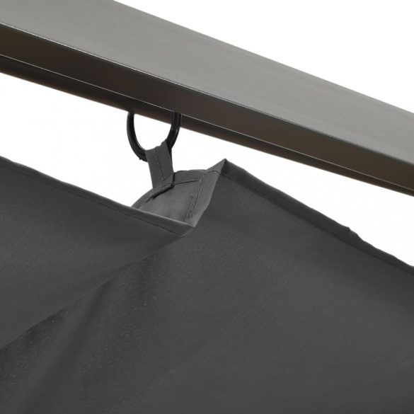 antracitszürke acél pavilon behúzható tetővel 3 x 3 m 180 g/m²