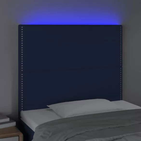 kék szövet LED-es fejtámla 90x5x118/128 cm