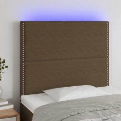 sötétbarna szövet LED-es fejtámla 100x5x118/128 cm