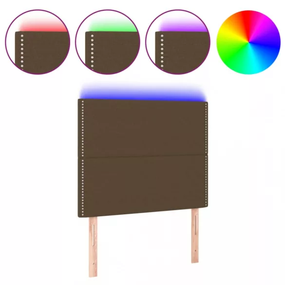 sötétbarna szövet LED-es fejtámla 100x5x118/128 cm