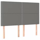 sötétszürke szövet LED-es fejtámla 144x5x118/128 cm