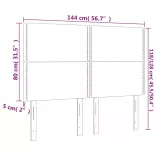 sötétbarna szövet LED-es fejtámla 144x5x118/128 cm