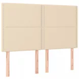 krémszínű szövet LED-es fejtámla 144x5x118/128 cm