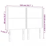 krémszínű szövet LED-es fejtámla 144x5x118/128 cm