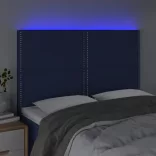kék szövet LED-es fejtámla 144x5x118/128 cm