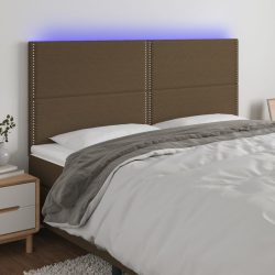 sötétbarna szövet LED-es fejtámla 180x5x118/128 cm