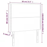 sötétszürke bársony LED-es fejtámla 80x5x118/128 cm