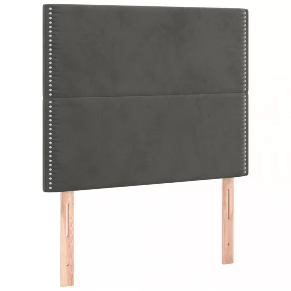 sötétszürke bársony LED-es fejtámla 90x5x118/128 cm
