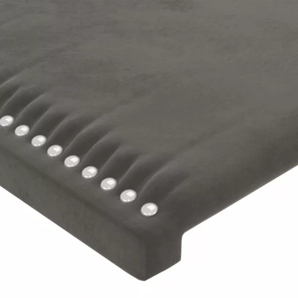 sötétszürke bársony LED-es fejtámla 90x5x118/128 cm