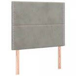 világosszürke bársony LED-es fejtámla 100x5x118/128 cm