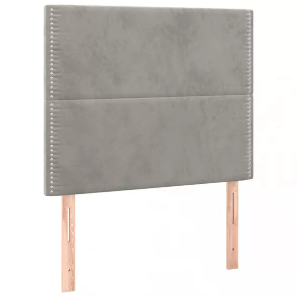 világosszürke bársony LED-es fejtámla 100x5x118/128 cm