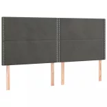 sötétszürke bársony LED-es fejtámla 180x5x118/128 cm