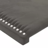 sötétszürke bársony LED-es fejtámla 180x5x118/128 cm