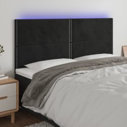 fekete bársony LED-es fejtámla 180x5x118/128 cm