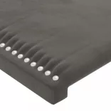 sötétszürke bársony LED-es fejtámla 200x5x118/128 cm