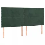 sötétzöld bársony LED-es fejtámla 200x5x118/128 cm
