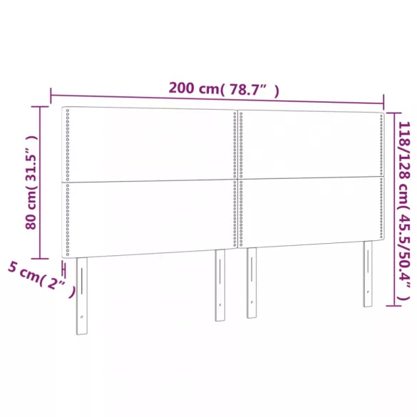 rózsaszín bársony LED-es fejtámla 200x5x118/128 cm
