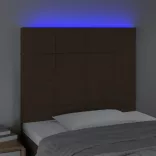 sötétbarna szövet LED-es fejtámla 80x5x118/128 cm