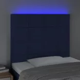kék szövet LED-es fejtámla 80x5x118/128 cm