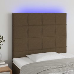 sötétbarna szövet LED-es fejtámla 90x5x118/128 cm