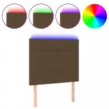 sötétbarna szövet LED-es fejtámla 90x5x118/128 cm