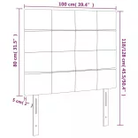sötétbarna szövet LED-es fejtámla 100x5x118/128 cm