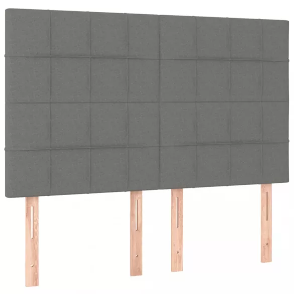 sötétszürke szövet LED-es fejtámla 144x5x118/128 cm
