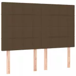 sötétbarna szövet LED-es fejtámla 144x5x118/128 cm