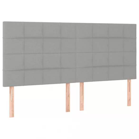 világosszürke szövet LED-es fejtámla 160x5x118/128 cm