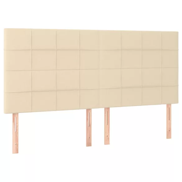 krémszínű szövet LED-es fejtámla szárnyakkal 160x5x118/128 cm