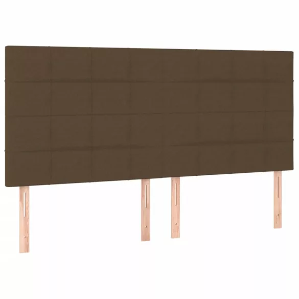 sötétbarna szövet LED-es fejtámla 200x5x118/128 cm
