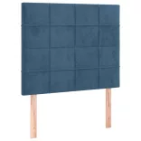 sötétkék bársony LED-es fejtámla 80x5x118/128 cm