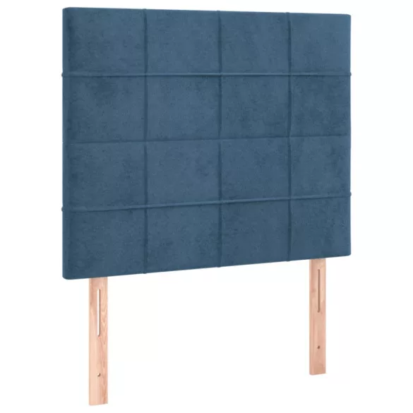 sötétkék bársony LED-es fejtámla 80x5x118/128 cm