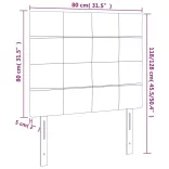 sötétkék bársony LED-es fejtámla 80x5x118/128 cm