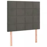 sötétszürke bársony LED-es fejtámla 90x5x118/128 cm