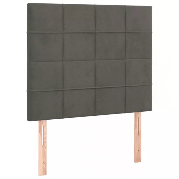 sötétszürke bársony LED-es fejtámla 90x5x118/128 cm