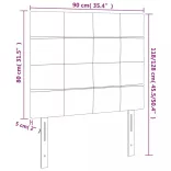 sötétszürke bársony LED-es fejtámla 90x5x118/128 cm