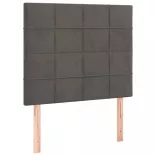 sötétszürke bársony LED-es fejtámla 100x5x118/128 cm