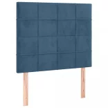 sötétkék bársony LED-es fejtámla 100x5x118/128 cm